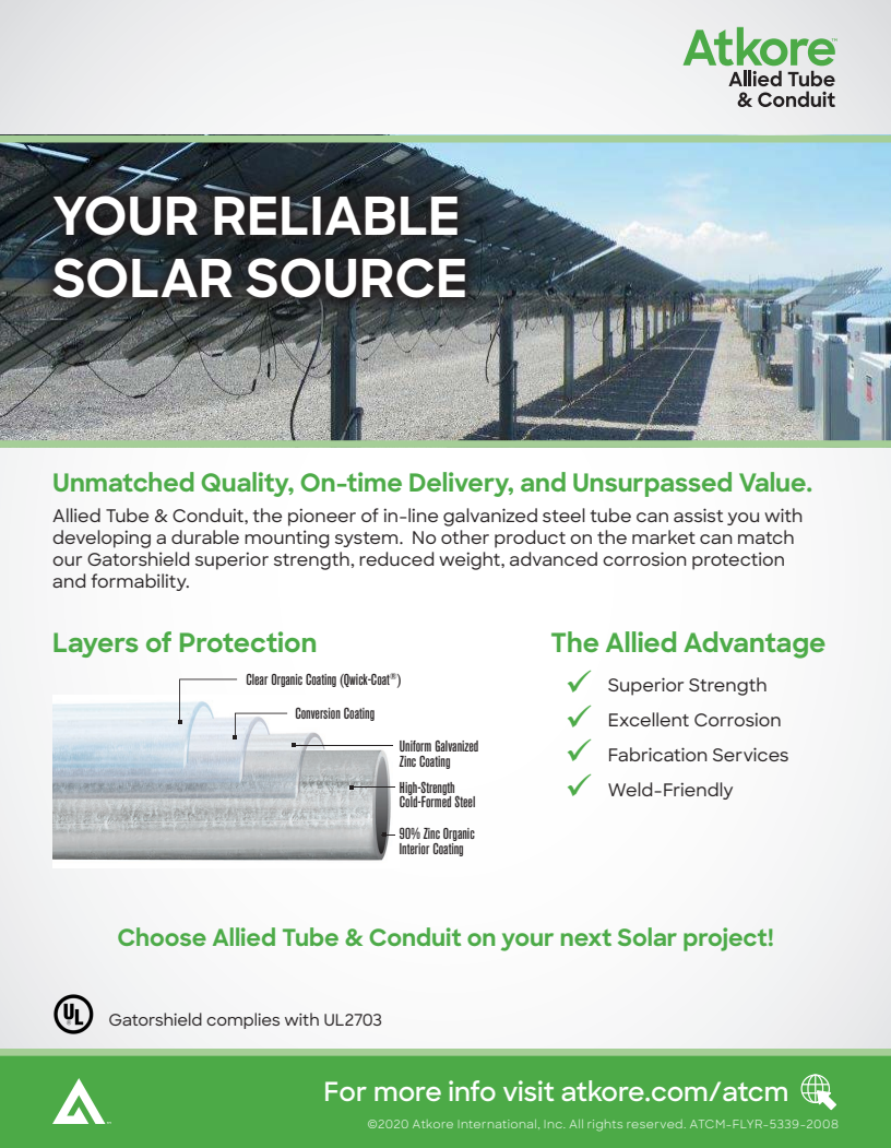 Atkore Allied Tube Solar Source Flyer Cover