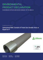 Galvanized RMC Conduit of Trade Size Smaller than or Equal to 4in EPD